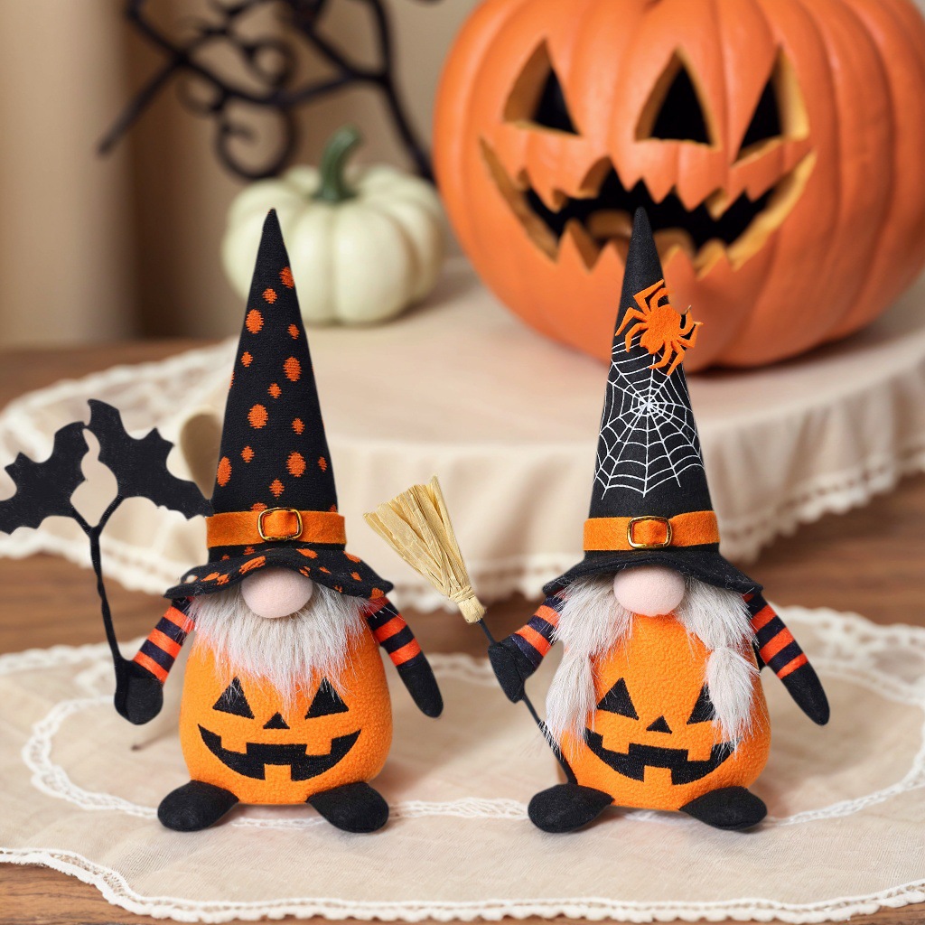 Nuevos productos transfronterizos Halloween murciélago calabaza cara muñeca sin rostro enano decoración decoración Rudolph goblin lote de muñeca