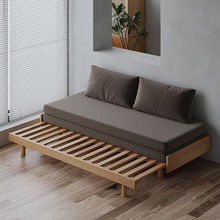 实木抽拉沙发床小户型推拉多功能两用沙发床单人榻榻米折叠伸缩床