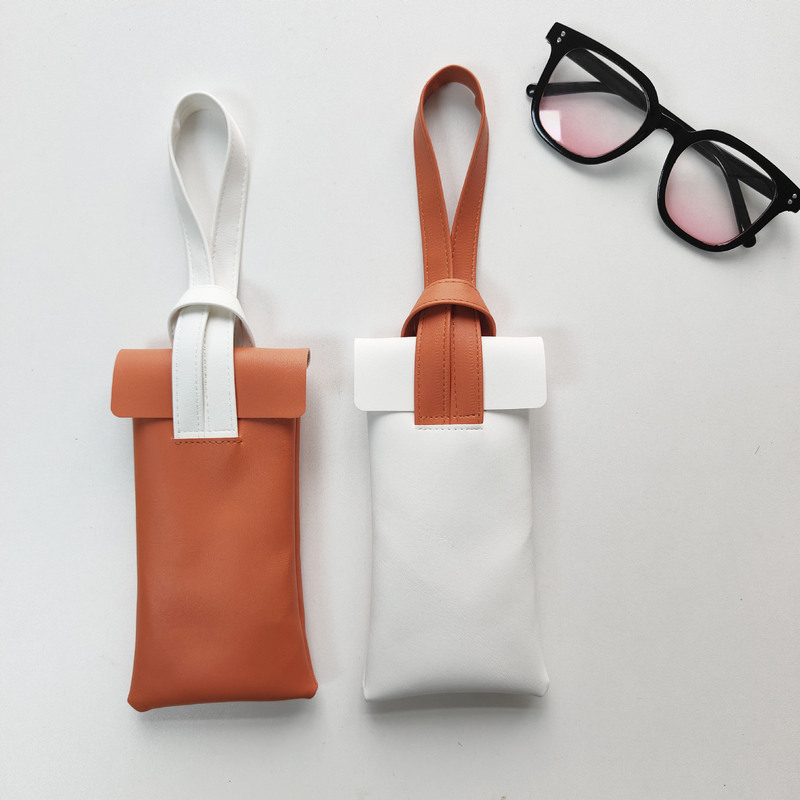 日本製メガネバッグ女性用ポータブル近視抗ストレスコントラストカラークリエイティブサングラスサングラスアイバッグ収納袋男性用|undefined