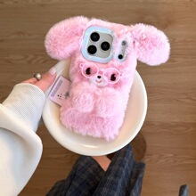 适用苹果17PROMAX毛绒兔子手机壳iPhone16/15PRO卡通全包14PROMAX