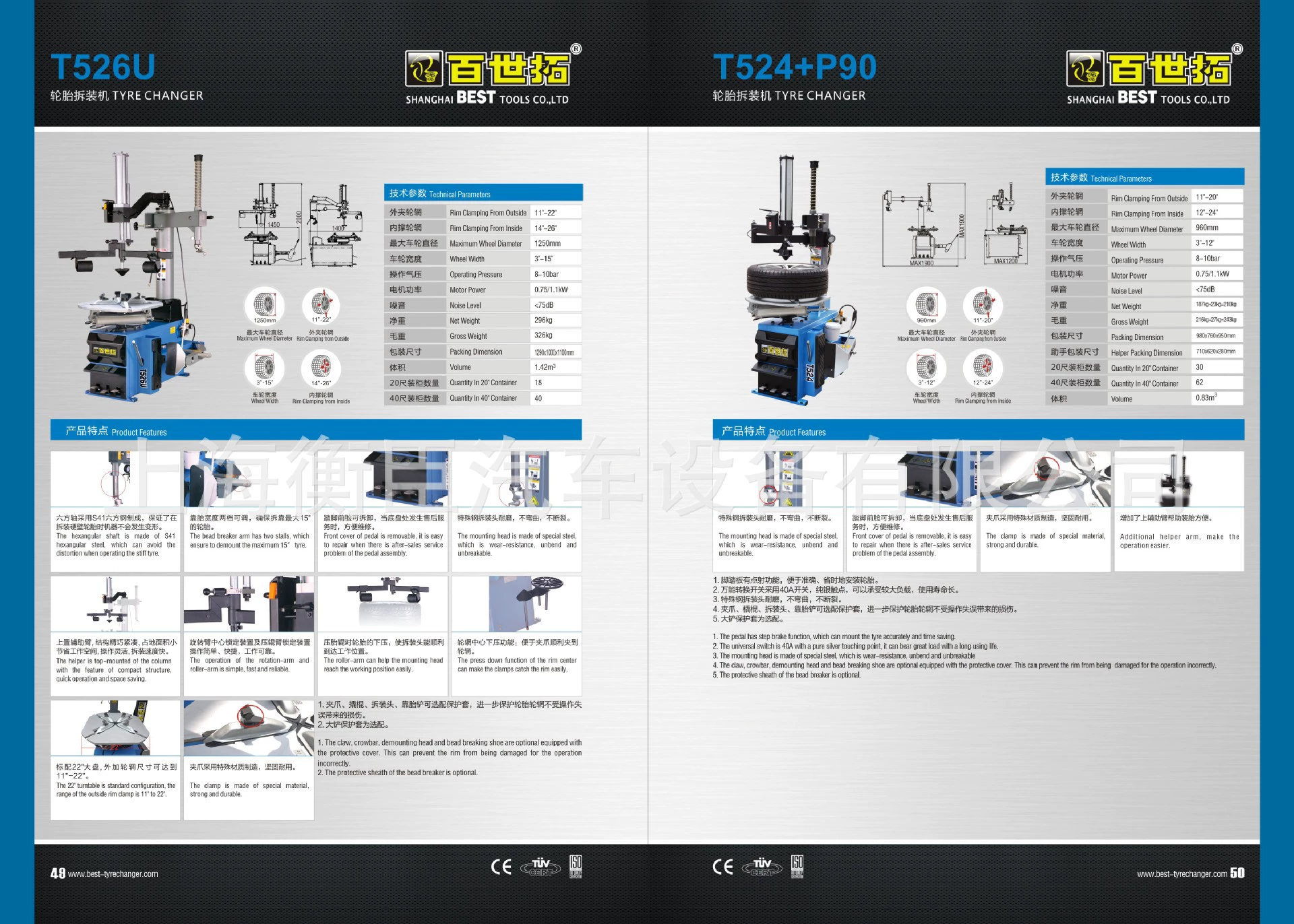 BEST Toto T526U Автомобильный разборщик шин