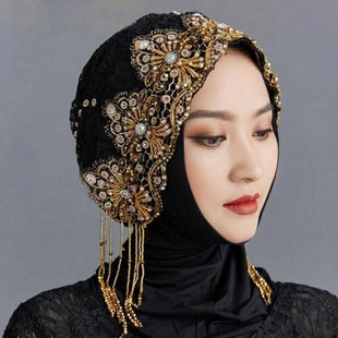 Beaded Hot Diamond Hat New Muslim Women's Hat Fashion Rehabilitation Beauty Hat Women's Hat Cross-Border Spot Wholesale Dropshipping