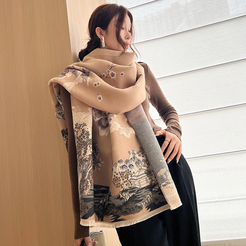 Apparel Accessories Air conditioning room shawl women's 2024 new scarf dual-use summer office blanket blanket warm high-level feeling_voghion.com