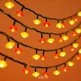 led新年红灯笼彩灯元宵节氛围装饰灯过年户外装饰灯串太阳能串灯