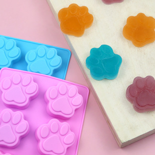 Taste-seeking in stock 6-piece Cat Claw footprints silicone cake mold handmade soap mold high temperature resistant cake mold cold soap