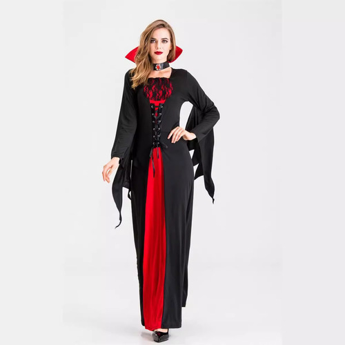New Halloween Demon Vampire Ghost Bride Death Witch Costume Retro Court Stage Costume
