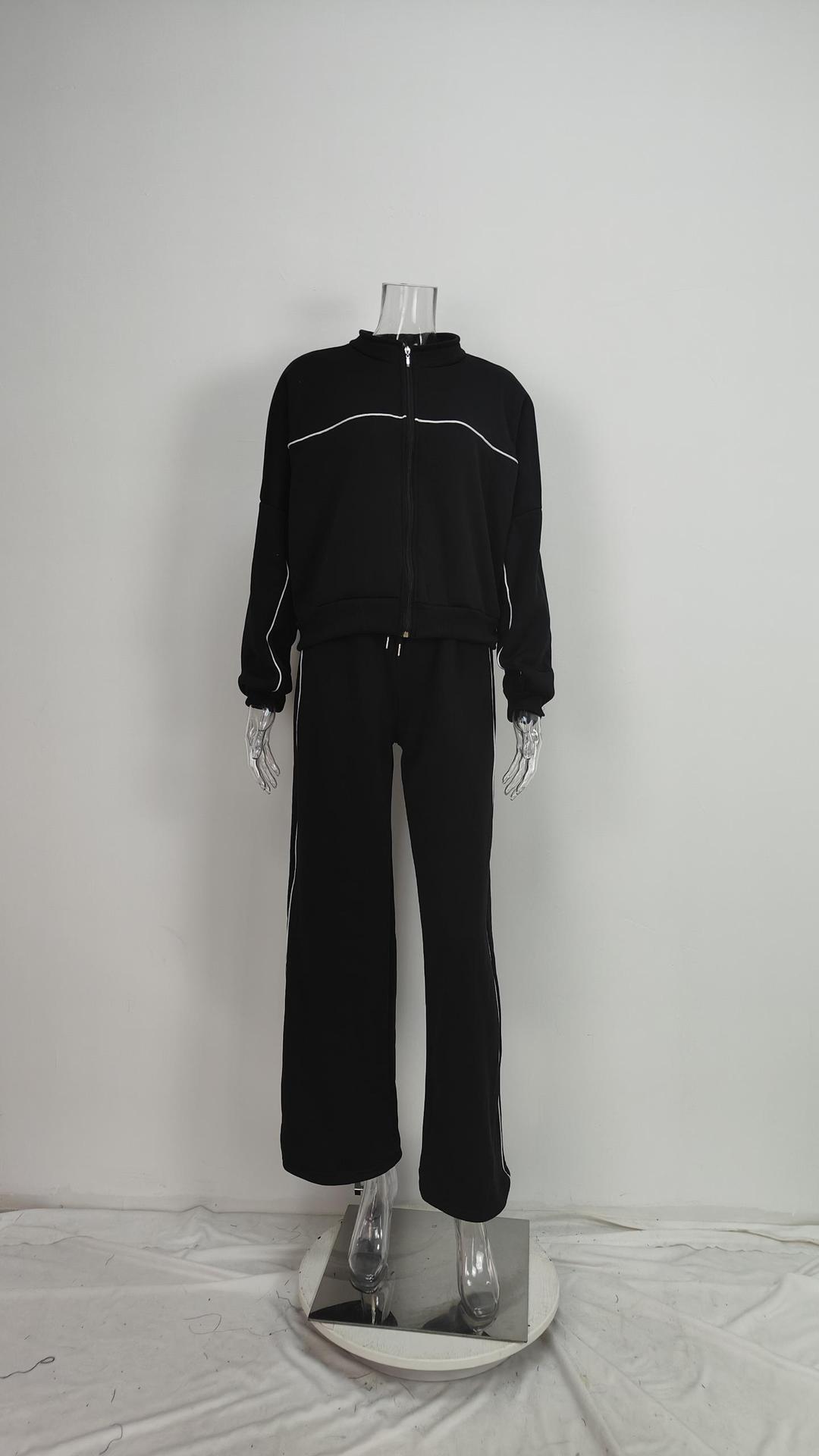 2026 Spring New European And American Women's Clothing Cross-Border Sports Suit Casual Zipper Cardigan Fashion_ecoleips.com