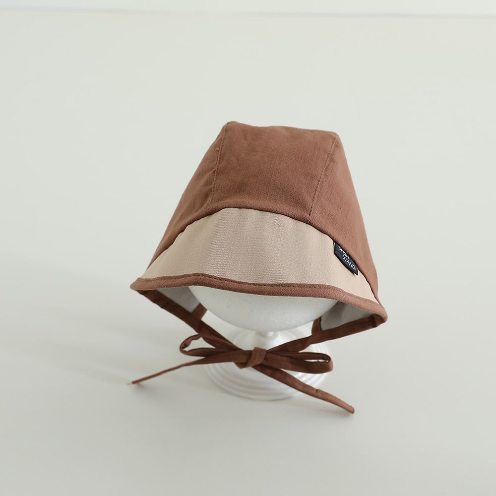 Sombrero coreano para bebés primavera y otoño delgado lazos letras baojou sombrero de corte sombrero de sombrero de abrigo recién nacido puerta de chimenea sombrero de marea