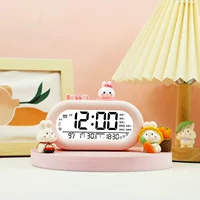 Новый Творческий Детский мультяшный кукольный календарь электронные часы студенты просыпаются будильник ночник маленький будильник