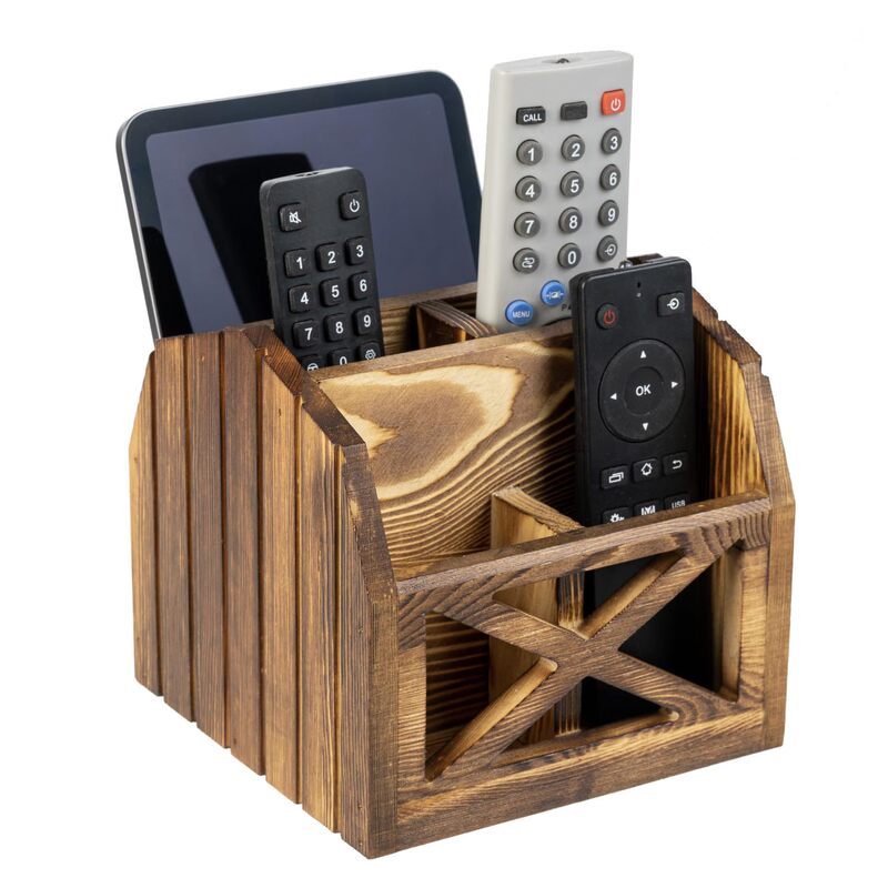 Cross-Border Solid Wood Remote Control Holder Desktop Sundries Storage Rack Farmhouse Style Home Desktop Bathroom Bedroom Storage