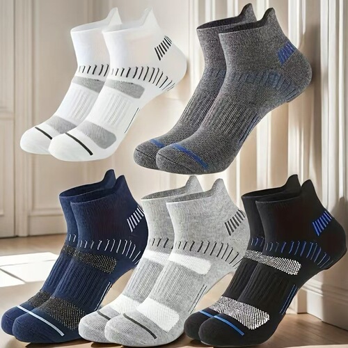 Cross-border Foreign Trade Sports Socks Mesh Socks Men's Breathable Sweat-Absorbent Ankle Socks Summer Short-Height Running Basketball Fashion Socks Cotton