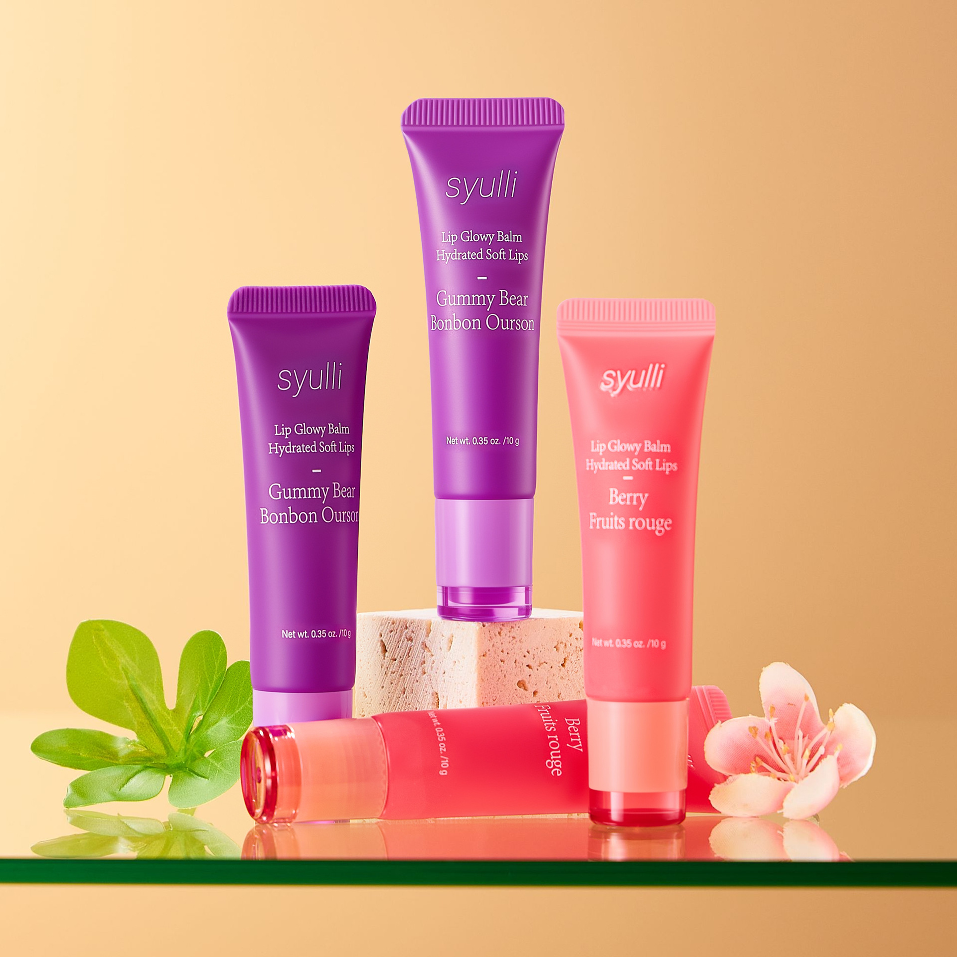Cross-border fruit lip balm, reduces lip lines, moisturizes and prevents dryness and cracking, glossy and mirror-like finish.