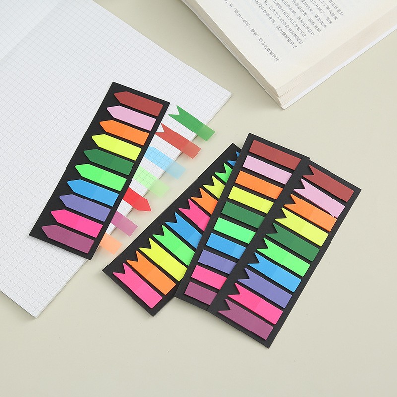 Creativo de forma extraña al por mayor papel de nota de oficina semitransparente índice de papel de nota de fluorescencia de viento