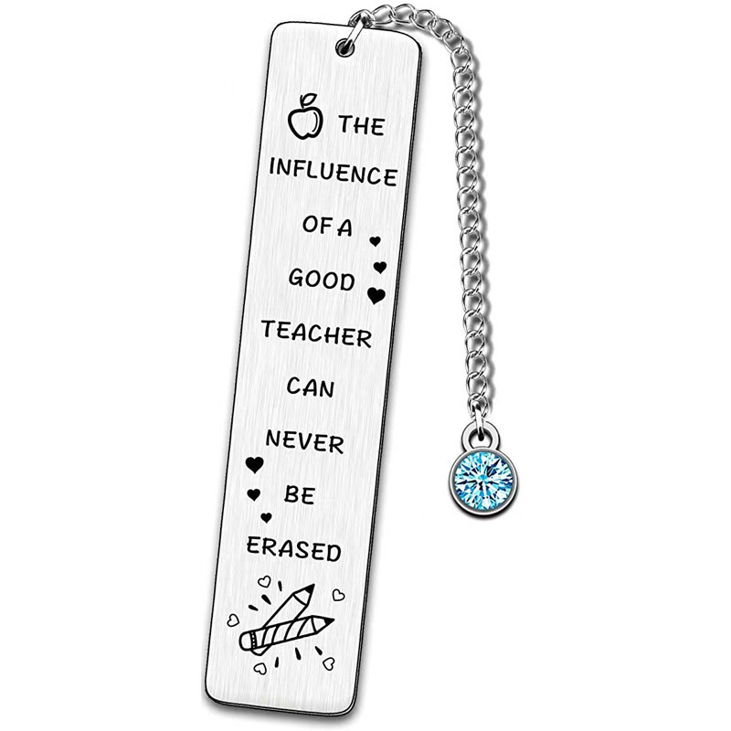 Marcadores de acero inoxidable europeos y americanos Regalos de la temporada de graduación Grabado con láser Gracias Regalos del día del maestro Libro Marcadores de metal