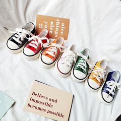 Children's candy-colored canvas shoes, unisex bright-colored board shoes, versatile casual shoes for children, 2023 spring children's shoes