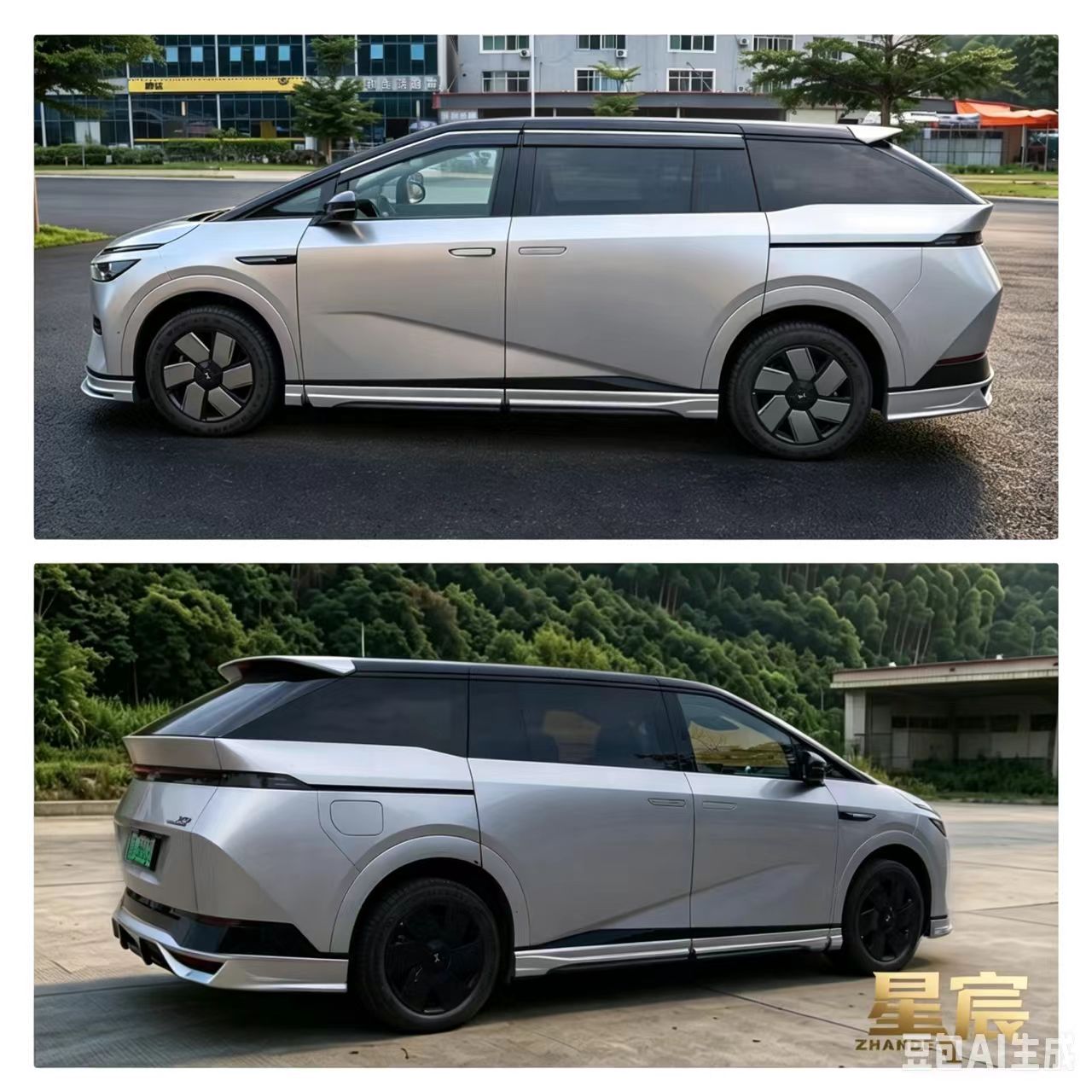 Suitable for Xpeng X9 Extended-Range Pure Electric Sixth-Generation Sports Top Wing, Rear Wing, Fixed Wind Wing, Spoiler Car Accessories