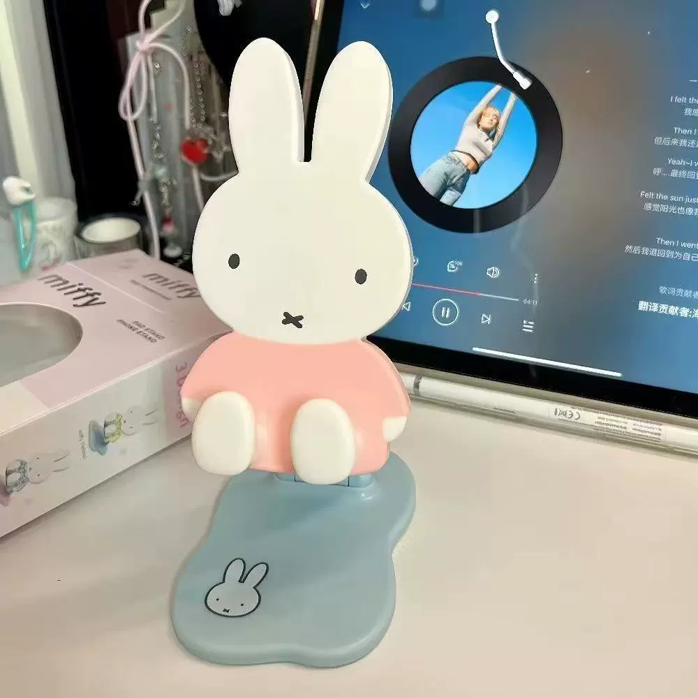 Складная подставка для мобильного телефона в виде зайчика Miffy Miffy, регулируемая телескопическая подставка для просмотра трансляций на столе