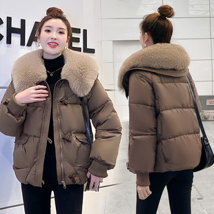 Loose Cotton-Padded Winter Clothing 2025 Fashionable Big Fur Collar New Cotton-Padded Outwear Women's Autumn and Winter Cotton-Padded Jacket Western Style Short Outwear