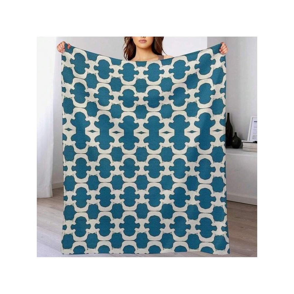 Flannel blue white modern duvet