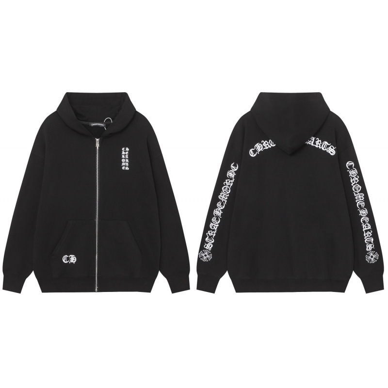 Chrome Heart Hoodie 克罗伈十字架连帽卫衣跨境宽松男女拉链帽衫|undefined