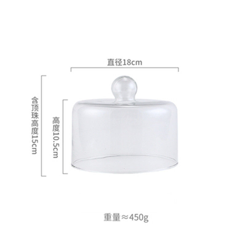透明玻璃罩果盘下午茶蛋糕罩木质玻璃盖西点托盘盘水果甜点|undefined