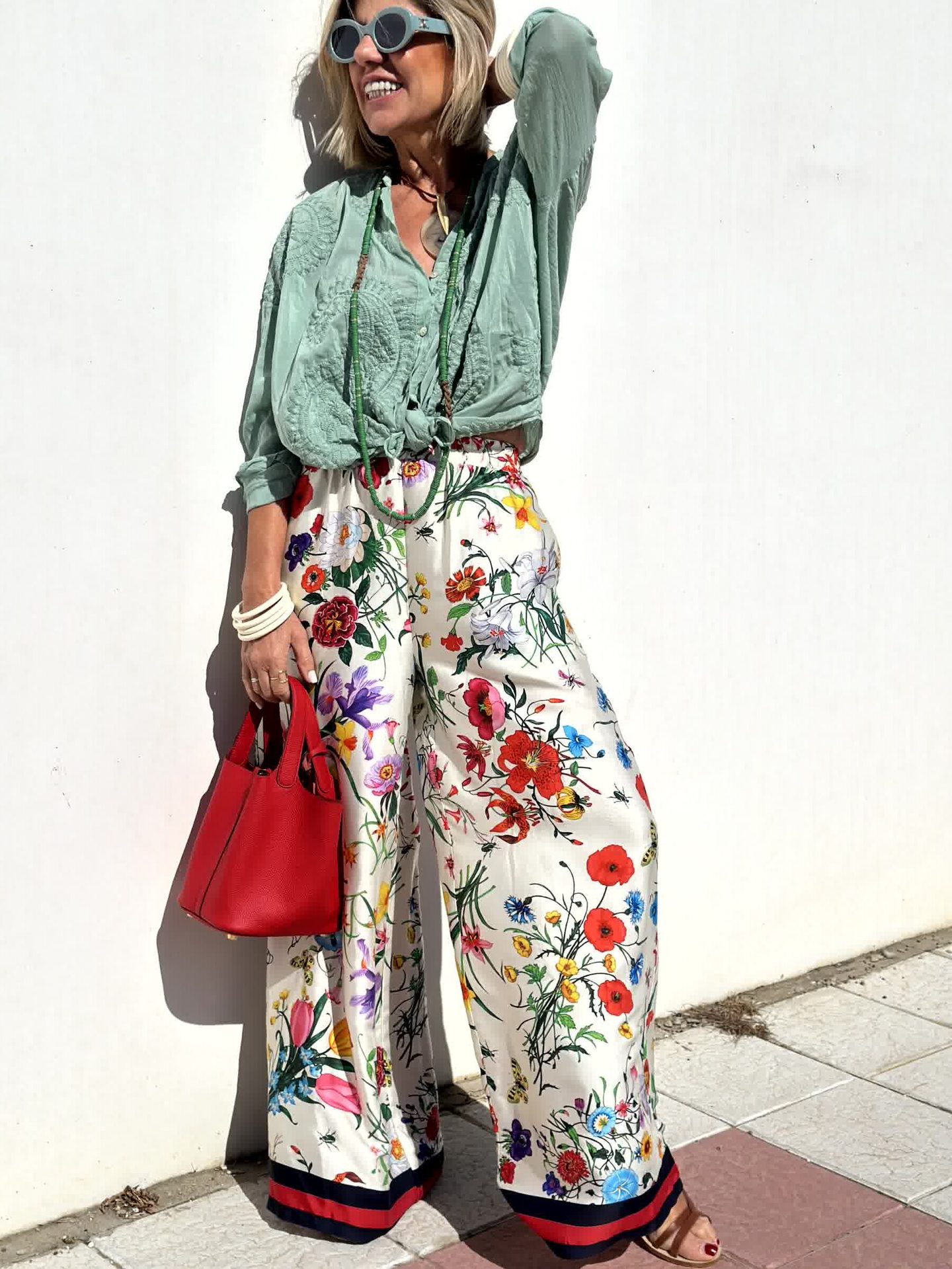 Casual Occasion Casual Women's Vacation Color Block Plant Polyester Printing Pocket Pant Co-ord Set Pants Sets