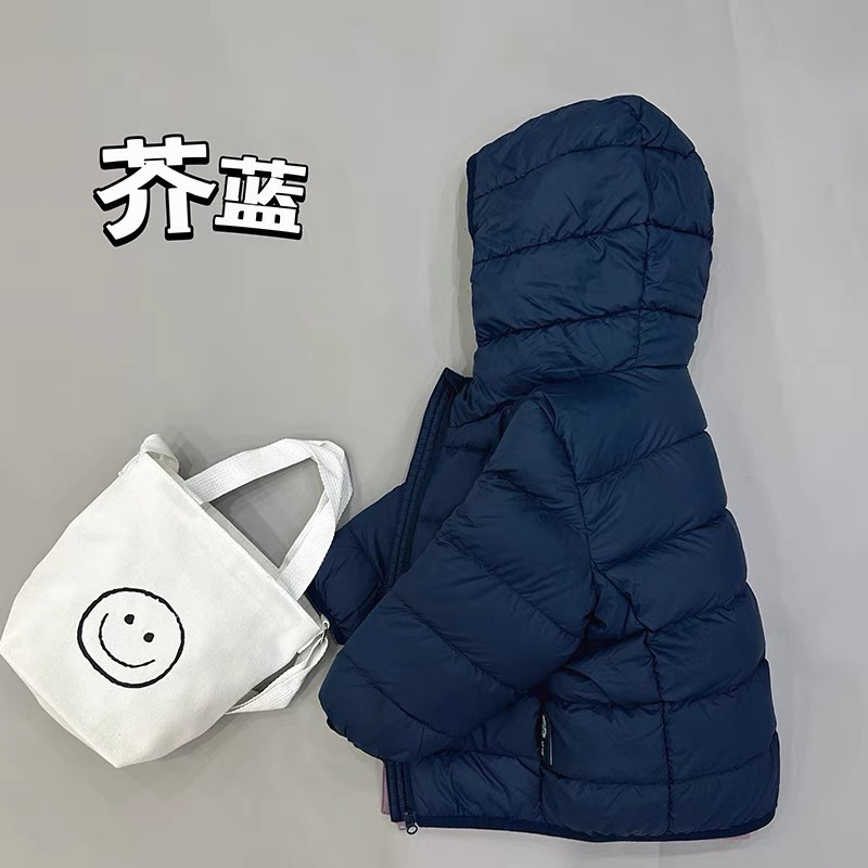 Velvet children's light and thin winter short down jacket for boys