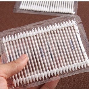 Japanese Double-headed Cotton Swabs, Leather Edge Treatment, Smear Liquid Edge Oil, Etc., Pointed Tips/round Head, 1 Pack of 25 Pieces