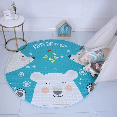 Avtomobil döşəmə paspasları, Cotton Car Storage Mat Toy - polar-bear-diameter-15m-thickness-1cm