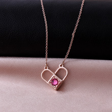 网红同款一生锁爱心形项链时尚可变形吊坠小香风锁骨链一款多戴