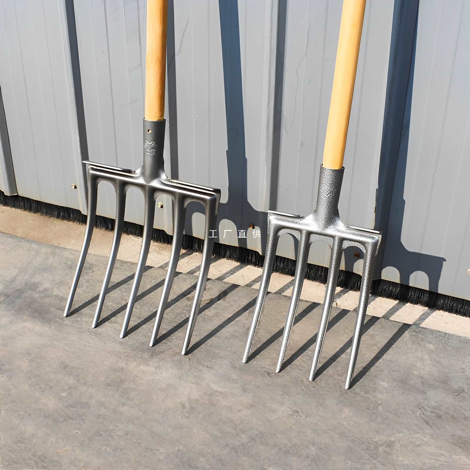 农用锰钢四齿叉子翻地挖土铁锹叉加厚粪叉挖葱姜工具开荒松土农具