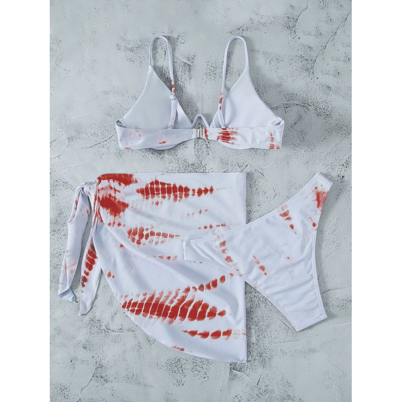 Mingyi nuevo europeo y americano sexy multi-color impreso playa bikini mujer traje de baño de tres piezas de mujer