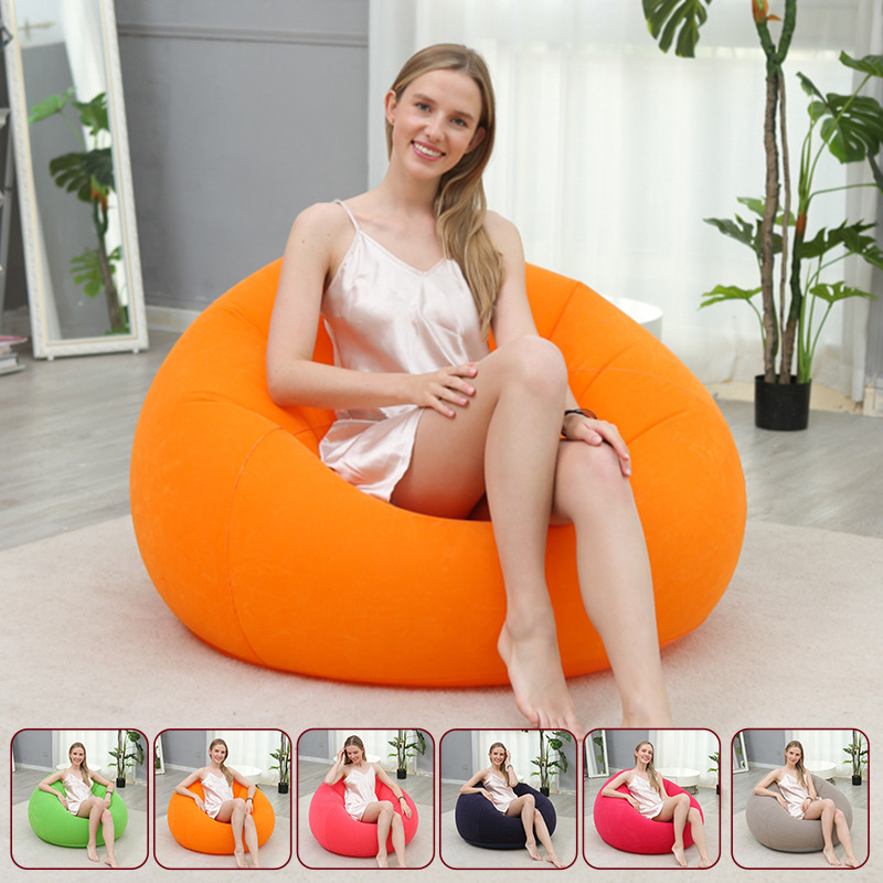 Sofá inflable perezoso grueso a través del espejo, sillón reclinable plegable, sofá exterior con combinación de pedal, sofá flocado