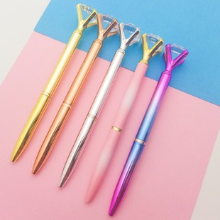 Cross-Border New Large Diamond Ballpoint Pen Creative Queen Diamond Crystal Pen Gift Pen High-End Plastic Advertising Pen