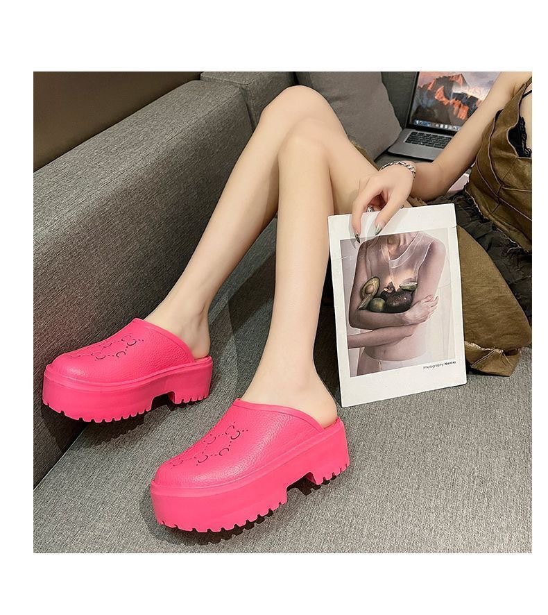 Quality Shoes G Brand New Trendy Unisex Sandals With Platform Soles, Stylish Beach Shoes, Thick-soled Closed-toe Shoes_vogvips.com