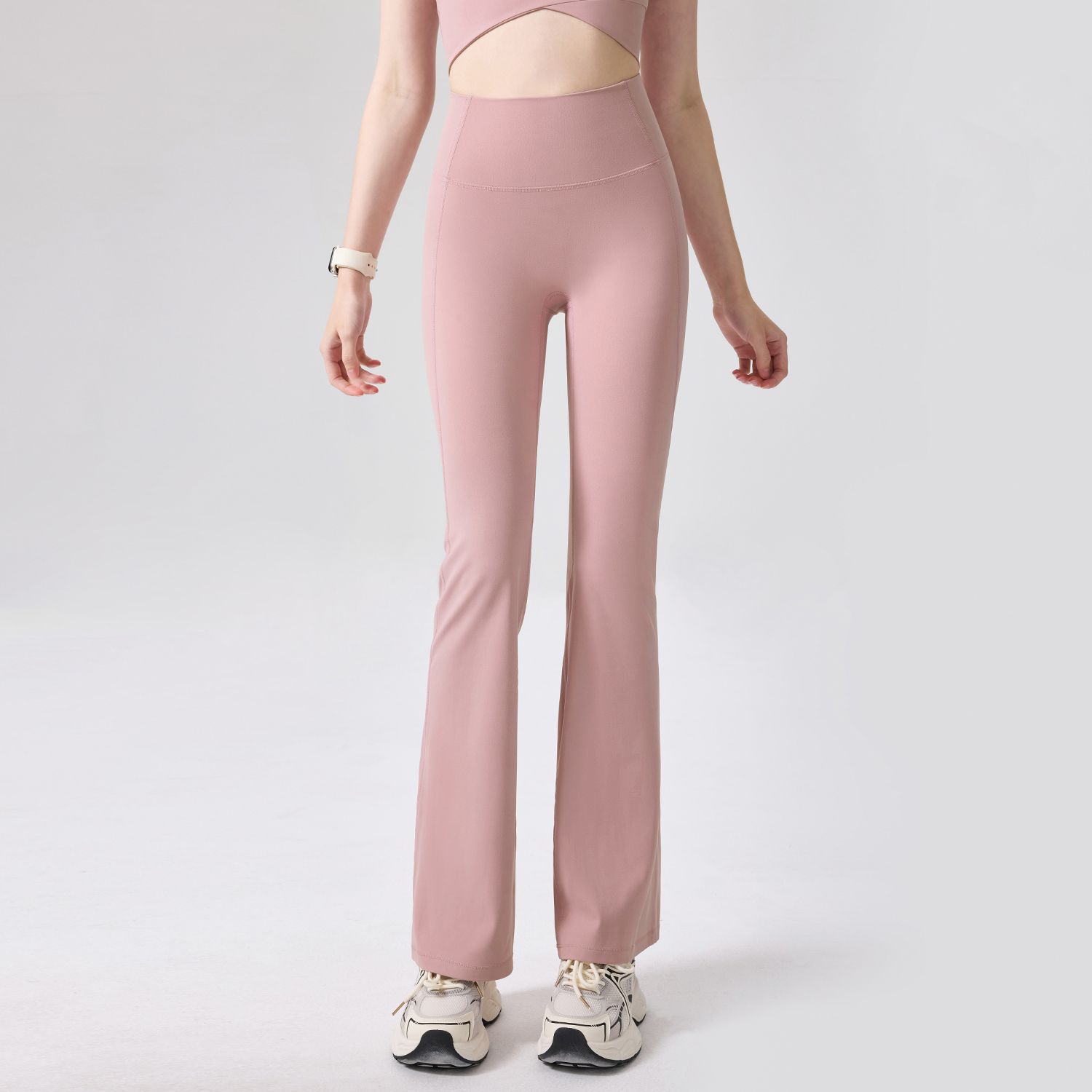 Pantalones deportivos de cintura alta y adelgazantes en forma de Y para elevar las caderas. Pantalones deportivos de acondicionamiento se pueden usar externamente.