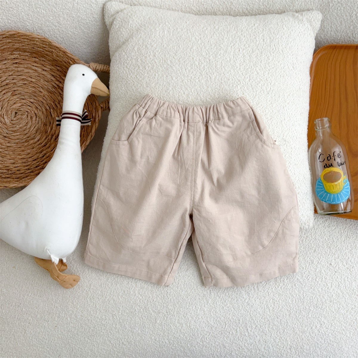 Youhe verano 2025 nuevo producto bebé coreano traje delgado bebé top a rayas traje de tres piezas