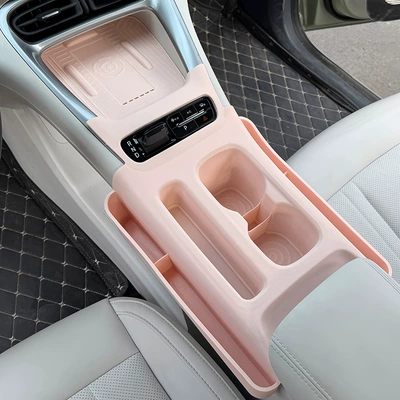 Other Automotive Exterior Supplies | Central Control Storage Box Car - star-wish-integrated-wireless-rechargeable-water-cup-cover-pink