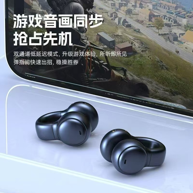2025年新作 イヤークリップ式 骨伝導 非インイヤー Bluetooth ヘッドセット 超長バッテリー寿命 ノイズリダクション スポーツ ミュージック ハイクオリティ|undefined