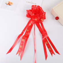 跨境新品蝴蝶结拉花喜庆婚礼派对场地布置彩带婚车把手装饰手拉花