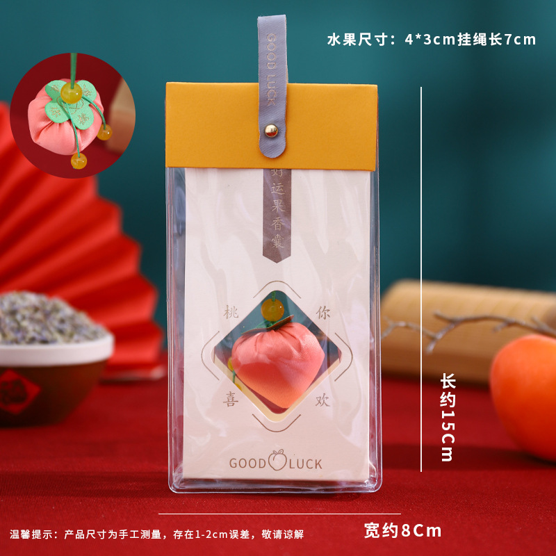 Persimmon Ruyi caramelo conejo bolsita Persimmon bolsita bendición portátil mini bolsita adornos regalo colgante