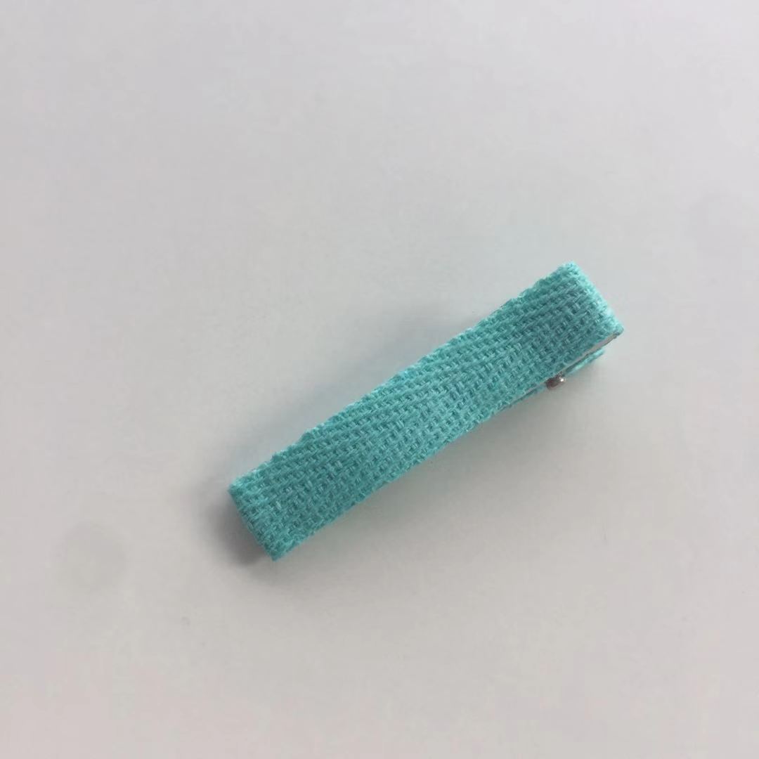 子供のヘアピン工場供給キャンディーカラーのヘリンボーン綿布オールインクルーシブダブルフォークカモノハシクリップ女の子アクセサリー卸売印刷