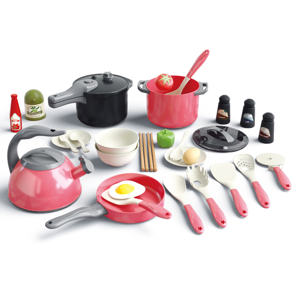 Interés infantil transfronterizo comidas caseras juguetes de cocina conjuntos de acertijos simulación creativa interactiva cognición juguetes de cocina