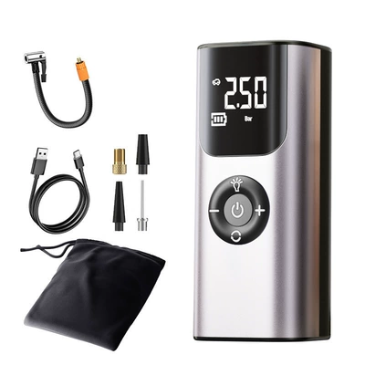 Hava nasosu portable air pump car tire - english-version-qs002-universal-air-pump-silver