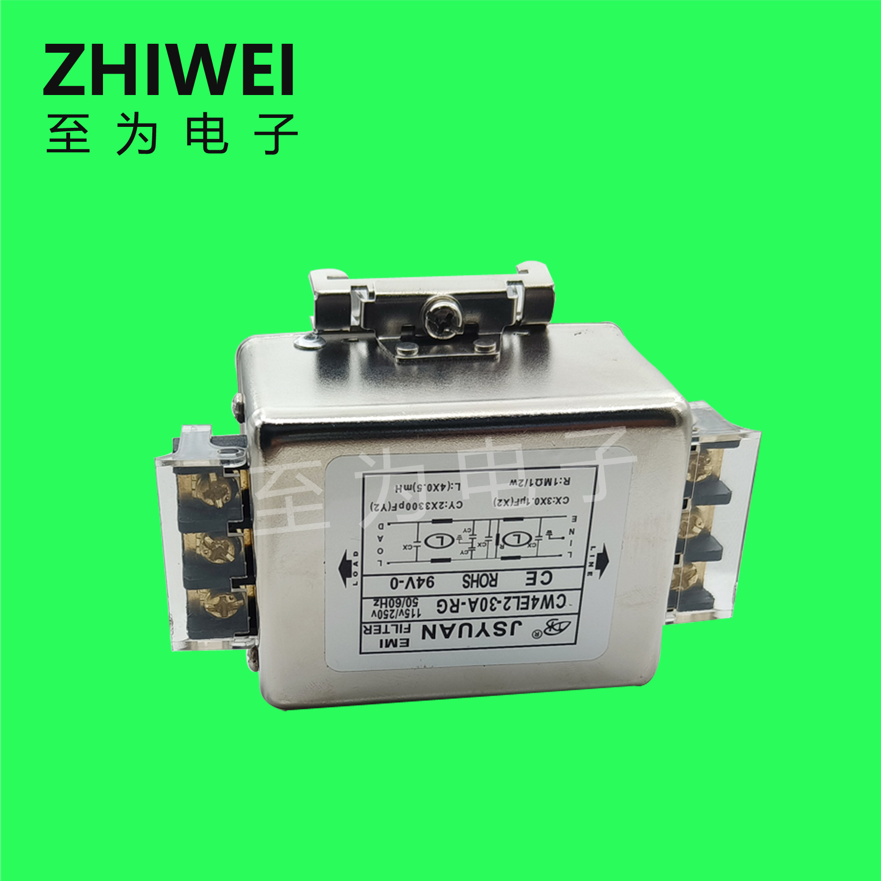 端子台导轨式变频CW4EL2-30A-RG单相交流抗干扰稳定电源滤波器