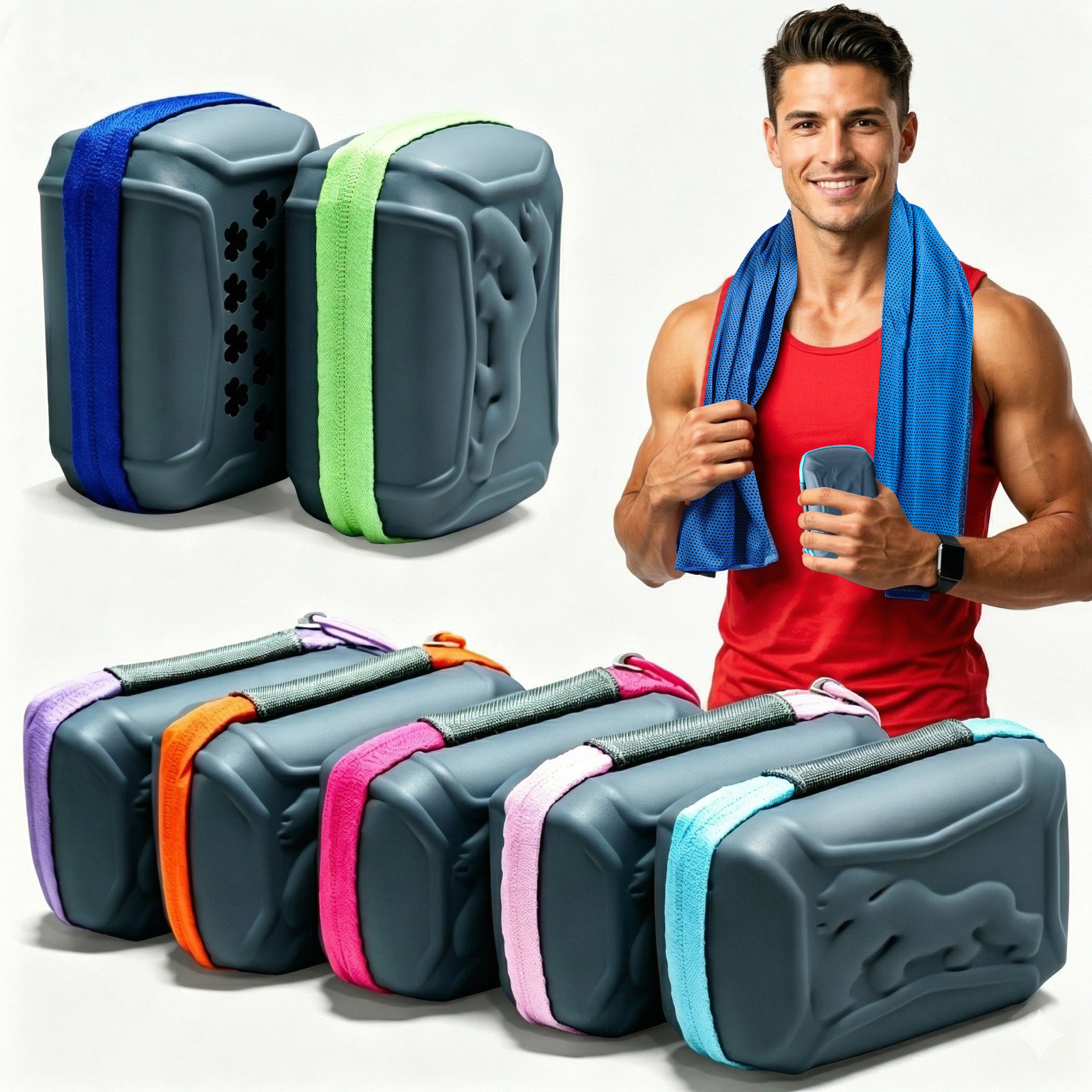 Cross-Border Quick-Drying Towel Eva Box Outdoor Cooling Sports Towel Sweat-Absorbing Fitness Yoga Cooling Towel Cold-Sensing Towel