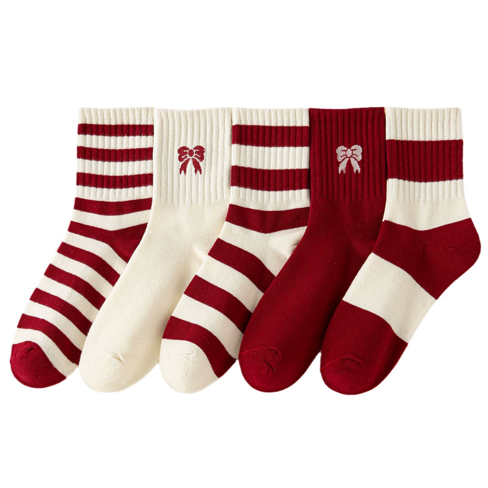 Демисезонные японские гольфы до колена с бантом, средней длины