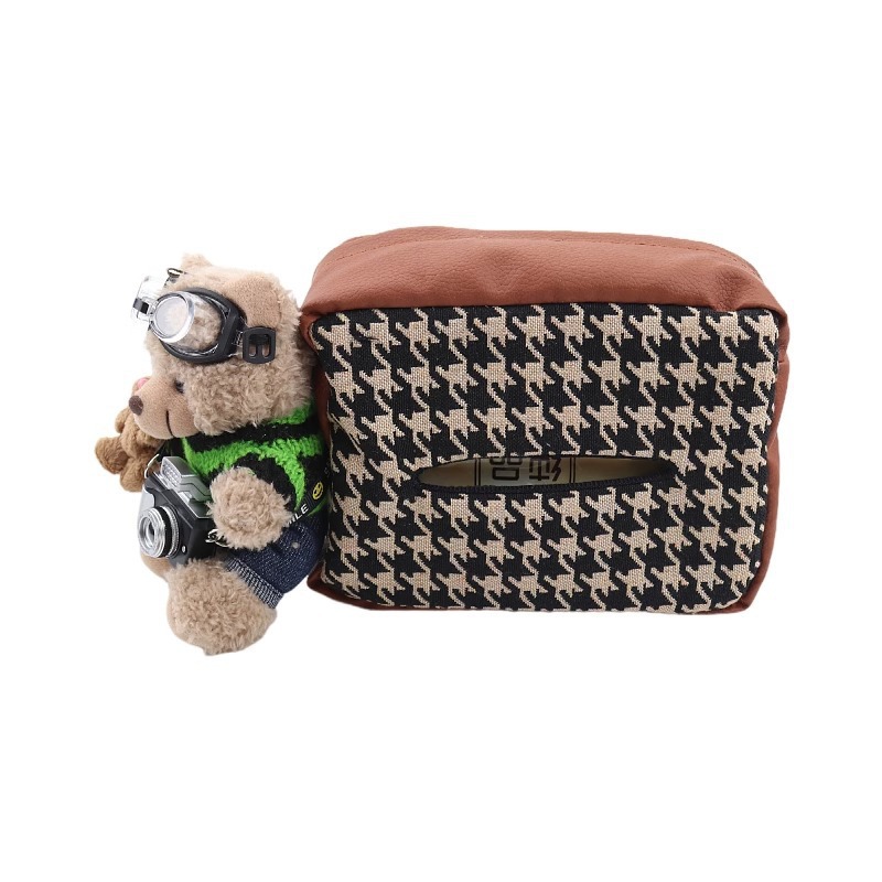 Cubierta de papel de dibujo trasero del asiento del automóvil Caja de pañuelos de moda Coche multifuncional colgante bolsa de papel femenino lindo dibujos animados suministros para automóviles
