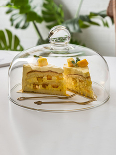 Round Open Glass Cover Fruit Plate Transparent Dish Cover Cake Cover Display Round Food Dustproof Dish Cover