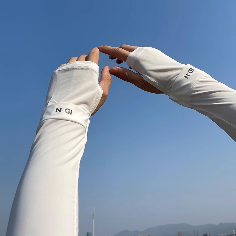 Mangas de hielo de protección solar hombres mangas de mano de verano, seda de hielo, mangas frías sueltas al aire libre hombres guantes de pesca de verano grandes